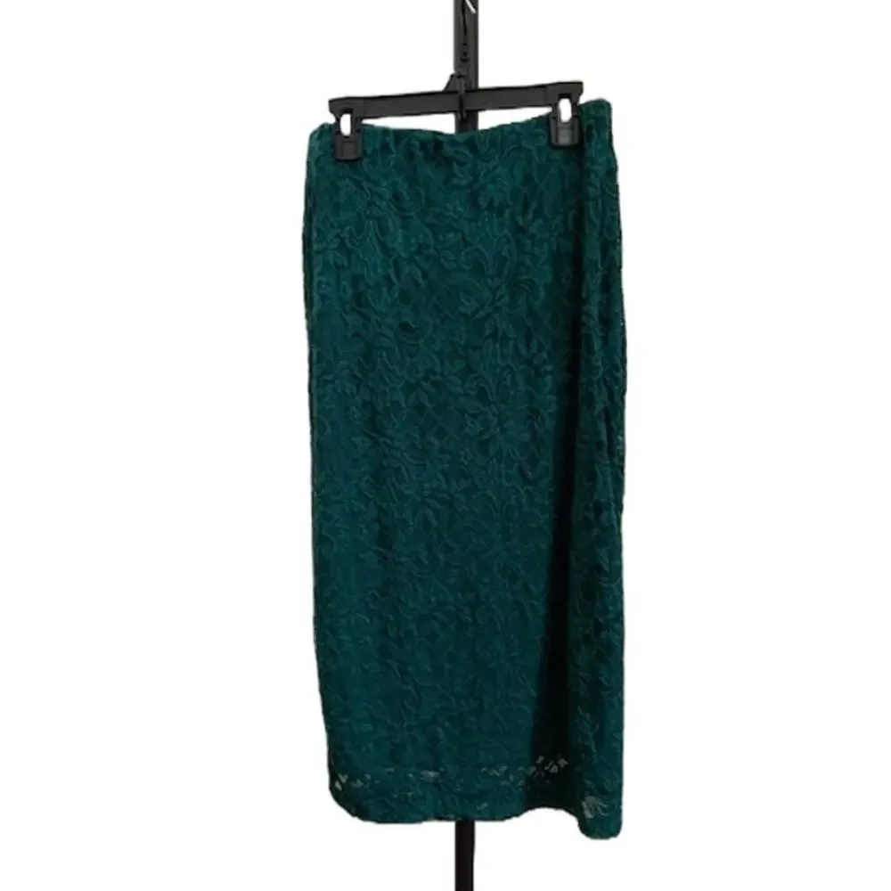 AFRM Los Angeles Hunter Green‎ Floral Lace Midi Skirt Whimsigoth NWT Womens S/P